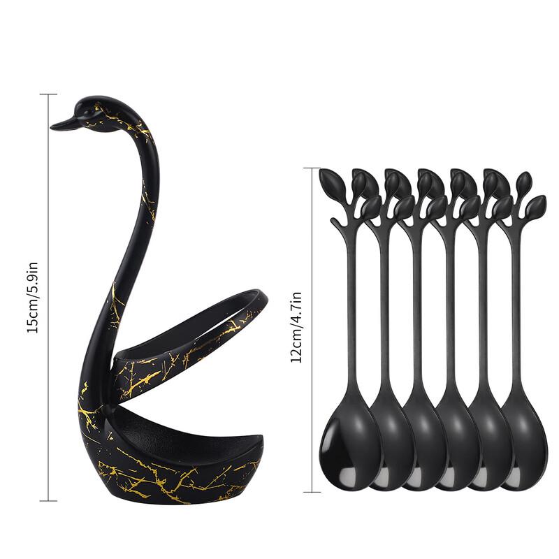 Silver Swan Base Coffee Spoon Set