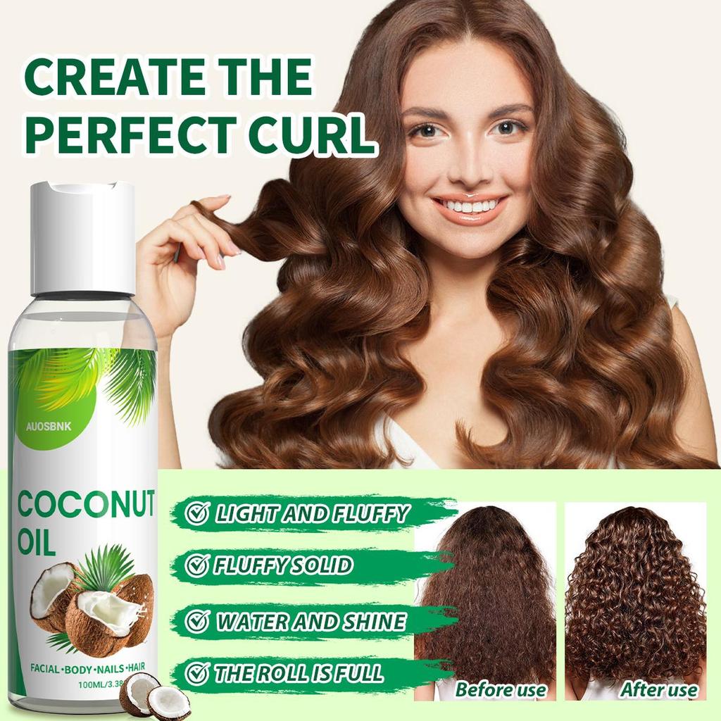 100% reines flüssiges Kokosöl für trockene Haut, Haaröl, Gesichtsöl, Körper, nicht fettend, unparfümierte Feuchtigkeitspflege - 100ml/220ml