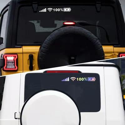 Wifi Battery Level Mark Car Vinyl Decals Car Rear Windshield Funny Stickers