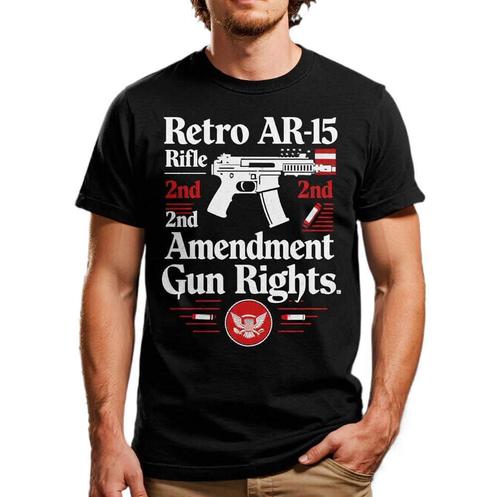 

Retro AR15 Rifle 2nd Amendment Gun Rights TShirt 100 Cotton ONeck Summer Short Sleeve Casual Mens Tshirt Size S3XL S
