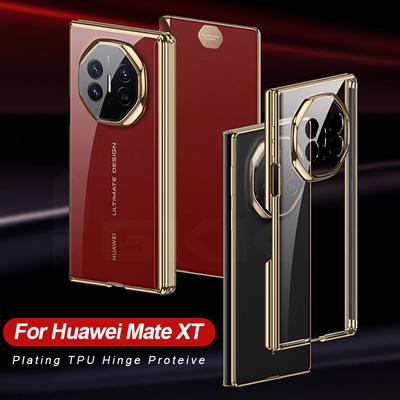 GKK Luxus Business Verchromtes Magnetisches Faltetui für HUAWEI Mate XT Transparentes TPU Rahmen Weiches Scharnier All-inclusive Objektiv Voll Stoßfest Schutzhülle