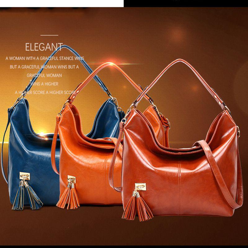 Stylish Women Pu Bucket Bag With Chic Tassels For Daily Fashionable Use