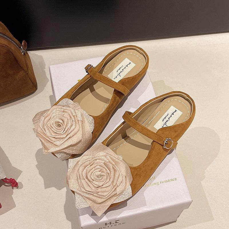 

Вечерние туфли Xiaoxiangfeng на плоской подошве, туфли в стиле фей, осенние нежные цветы, новые китайские полуоблегающие женские туфли Mary Jane 40 коричневый
