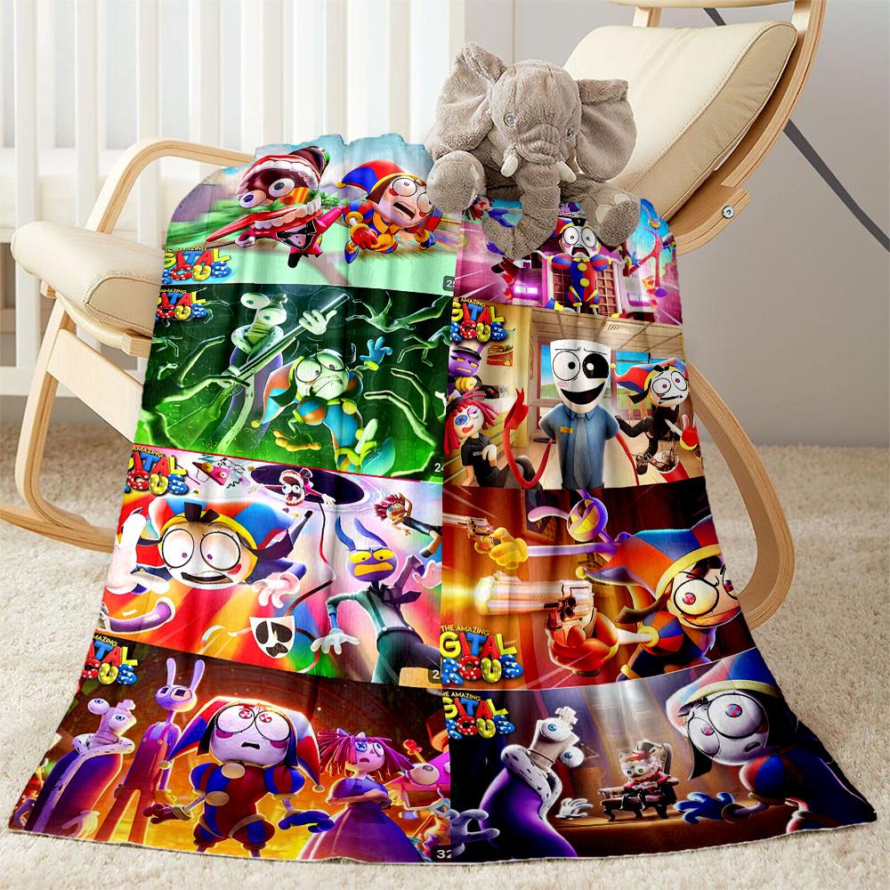 Digital Circus Blanket Soft Warm Cozy Great for Office Chair Picnics Couch Four Seasons Universal Modern Style Best Holiday Gift for Friends Family