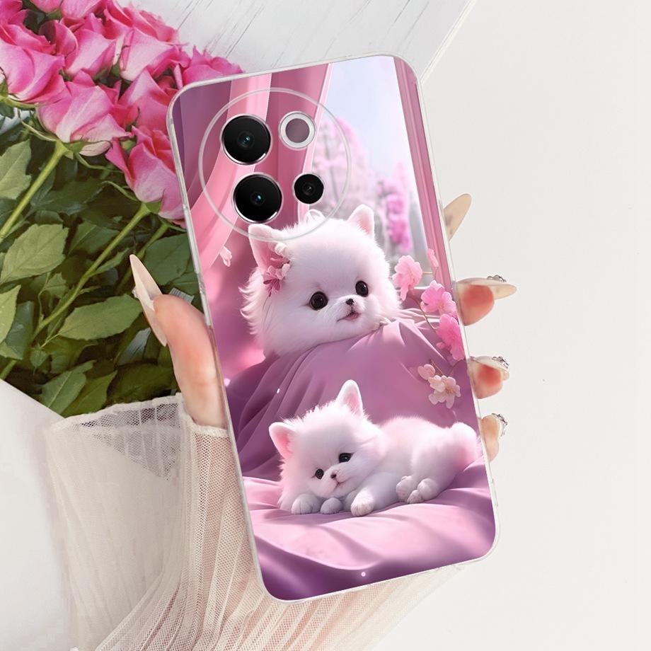 For Vivo V40 Lite 5G Global V40e V40 Pro Phone Case Clear Soft TPU Clear Back Cover Cool Cartoon Luxury Butterfly Flower Funda