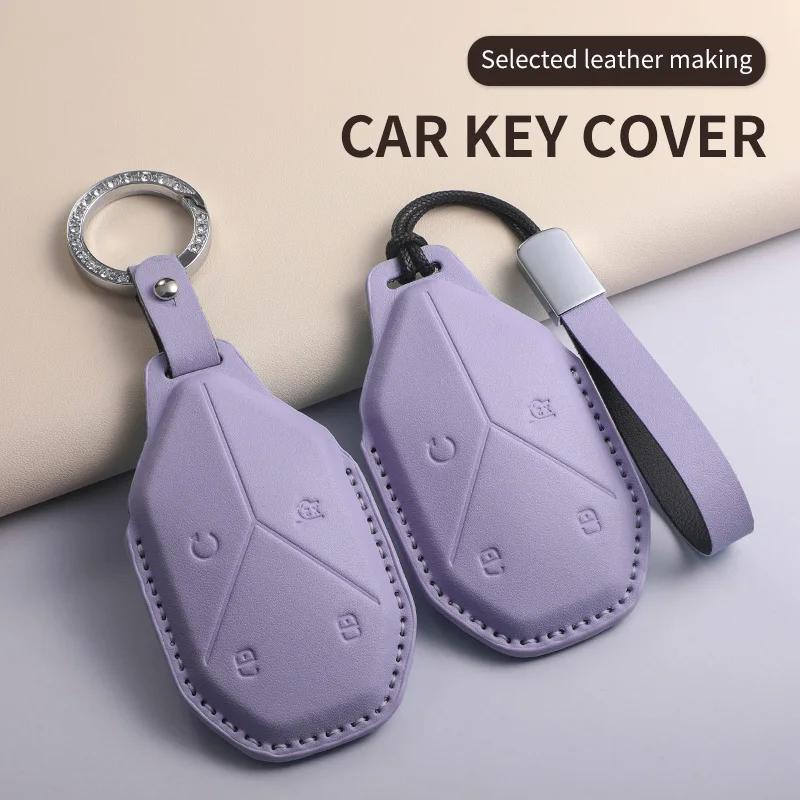 Pu Leather Car Key Case Cover For Byd Formula Leopard Super 5 Super 8 Super 3 9 Car Keychain Cover Shell Garnish Car Accessories