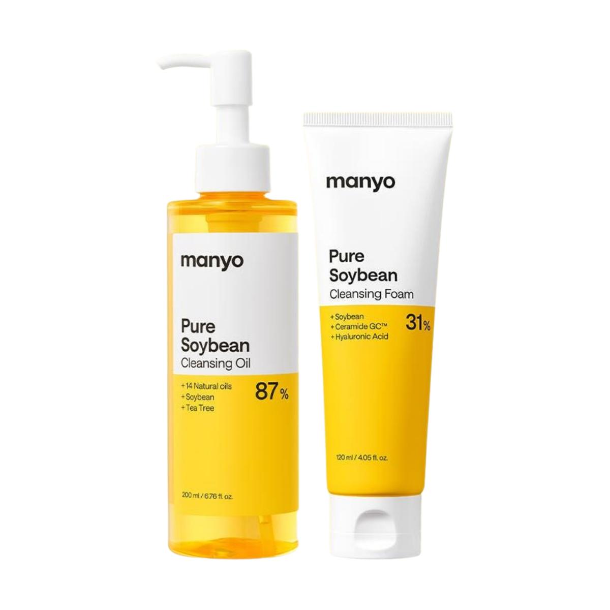 ma:nyo Pure Soybean Cleansing Oil 200ml & Foam 120ml 2-Piece Skincare Set