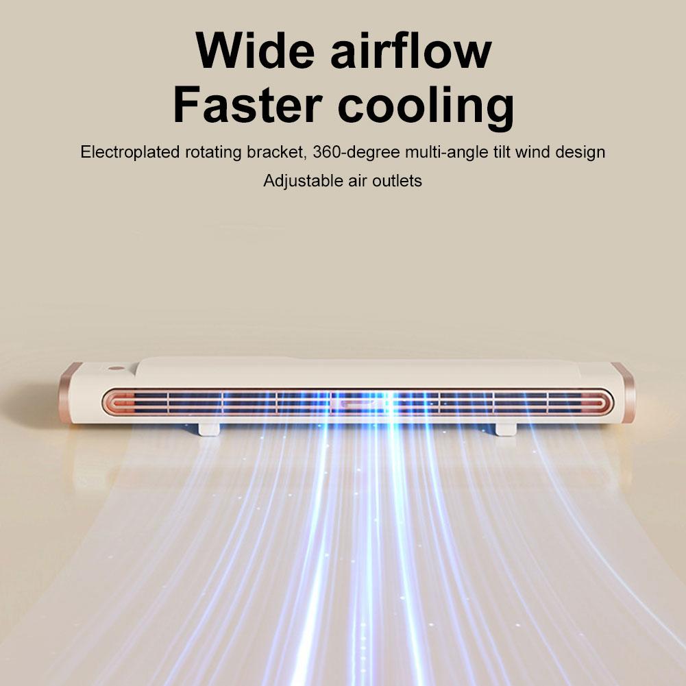 Bladeless Fan Space-Saving Air Condition Fan 3 Speed Quiet Desktop Cooling Fan Adjustable Vents Oscillating Fan for Bedroom Home