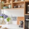 Wall Mount Straw Holder with Adhesive Bottom Drainage Acrylic Cabinet Door Reusable Straw Storage   for Kitchen Tabletop