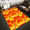 Yellow and Red Paw Print Carpet, Animal Pattern Home Decor Rug Suitable for Use As an Anti-slip for Living Room Bedroom Sofas