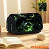 Shadow Elf 2D Print Double Layer Flap Black Pencil Case - Back To School Essential Pencil Box, Daily Multi-Functional Makeup Bag, Large Capacity Stati