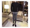 2026 Men's Striped Slim-Fit Knitwear: Autumn/Winter Long-Sleeved Half-High Neck Base Layer