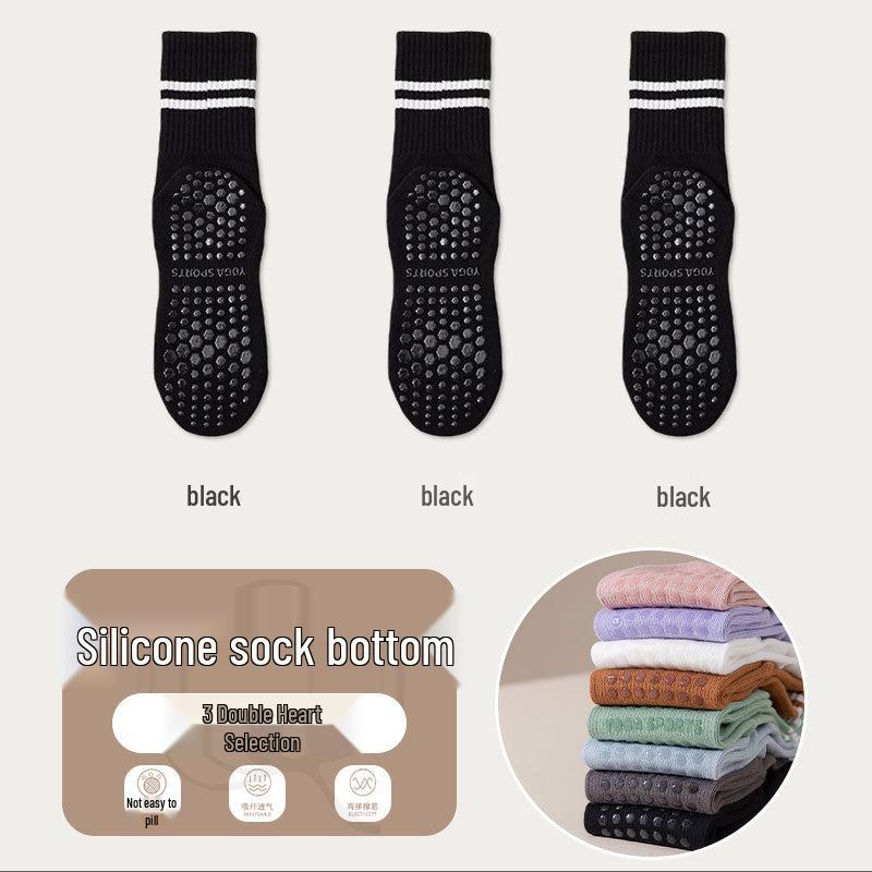 Non-Slip Silicone Yoga & Pilates Socks for Adults - Mid-Calf Length, Ideal for Indoor Sports, Dance, and Fitness Activities