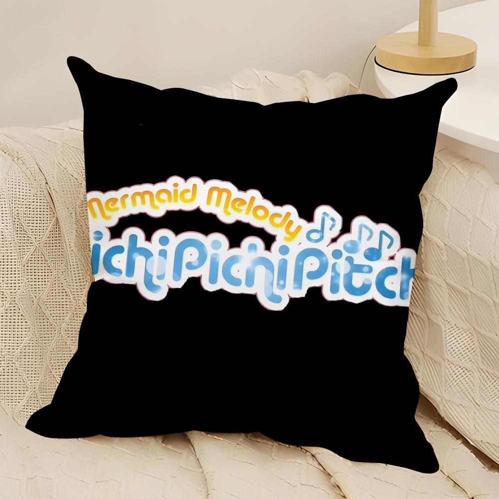 Comic Anime M-Mermaid Melody Pichi Pichi Pitch 5 Pillow Case Natural Linen Double-Sided Printing Sofa Home Decor Cushion Cover