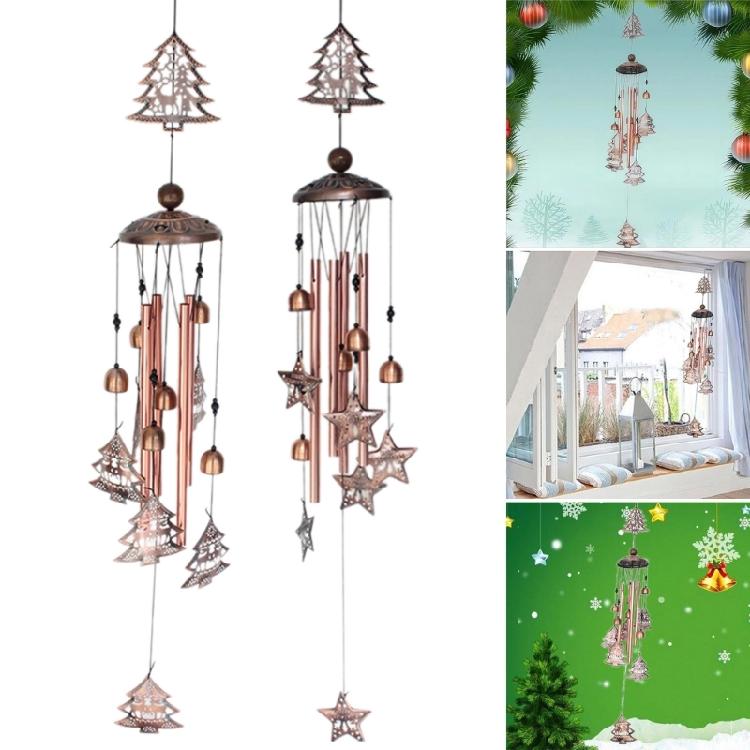 Festives Metal Windchime Bells Hanging Ornament for Christmas Trees, Creates Warm Holiday Ambiances