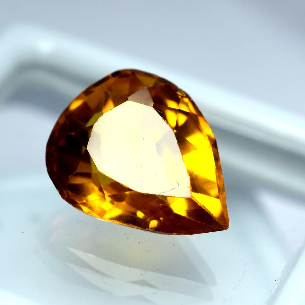 Certified 5.80 Ct Natural Orange Sapphire Perfect Pear Cut Loose Gemstone