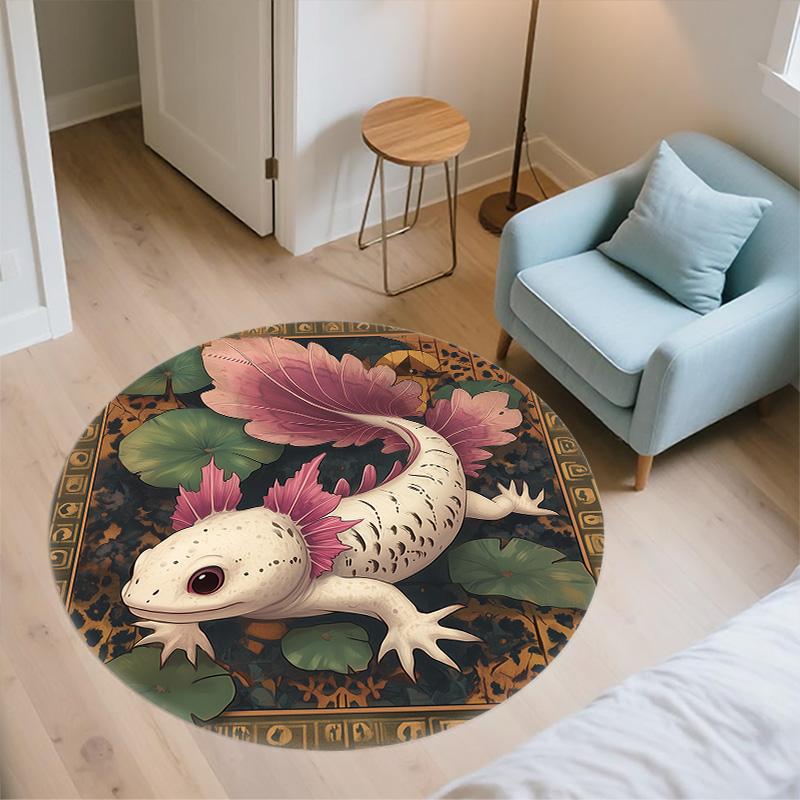 Salamander,Round Area Rug,Carpet Rug for Living Room Bedroom Sofa Playroom Decor,Non-slip Floor Mat