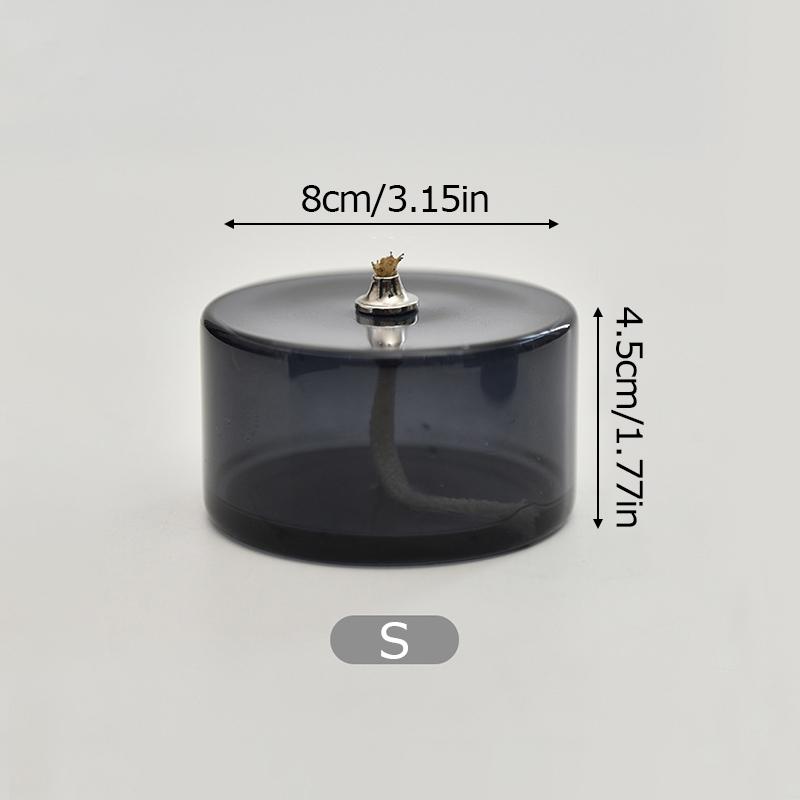 1PC Table Candle Rustic Oil Lamp with Wick Home Decoration Grey Green Cylindrical Transparent Glass Candlestick Christmas Dinner