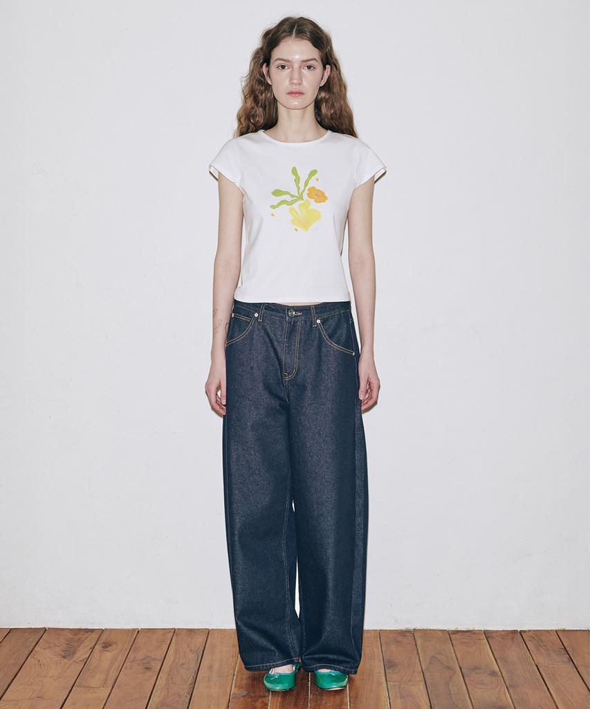SINOON Sn Yellow Blossom T-Shirt (White)