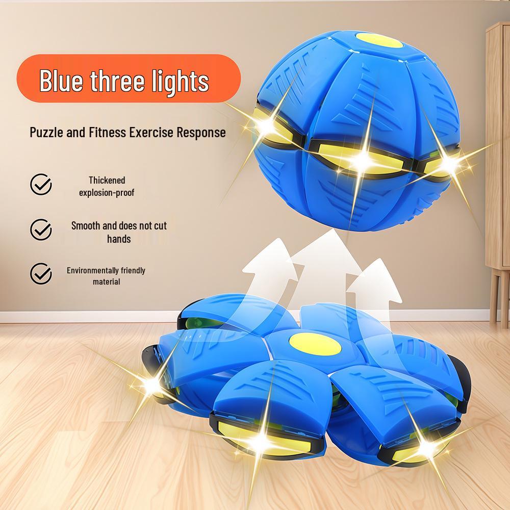 Glowing Flying Saucer Step-On Deformation Bouncy Ball - Interactive Parent-Child Toy