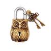 Owl Design Golden Functional Brass Lock With 2 Keys (Golden, Standard) - Key Lock