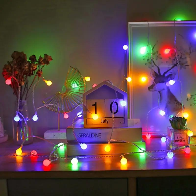 1pc Globe Ball String Light 10/20/40/80 LED Fairy Light Battery Powered For Home Bedroom Indoor Party Wedding Festival Decor
