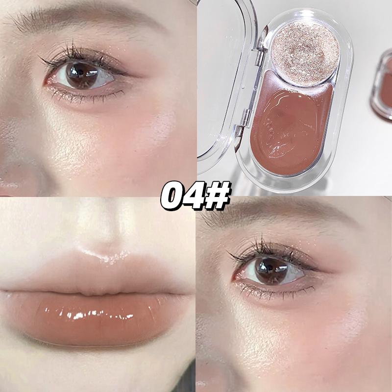 GEGE BEAR Glow-Blush Duo Stick 3.8g Cream-To-Pearl Dewy Flush & Highlighter 2-In-1 Portable Bear Case