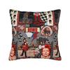 Vintage Rock Singer Lightningbolt Portrait Cushion Cover Soft Decorative Sofa Pillow Case