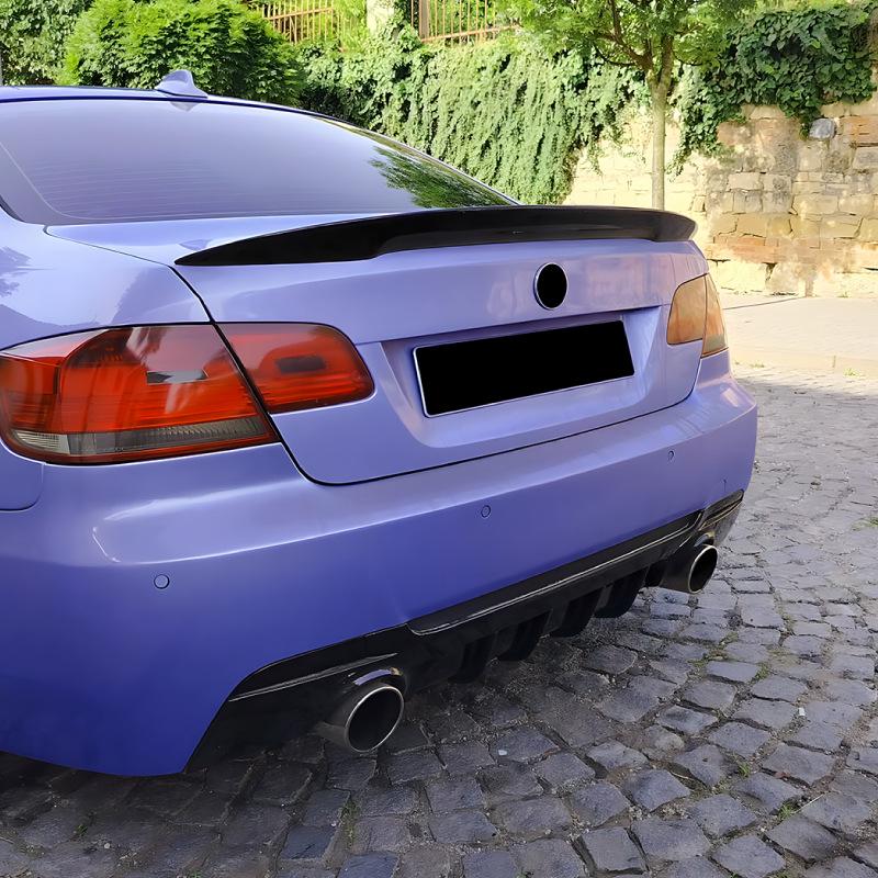 Compatible BMW 3 Series Coupe E92/E93 M Sport Rear Bumper Spoiler Lip for Tail Modification.