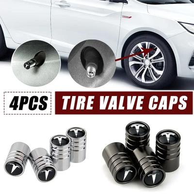 4 pièces Valves de Pneu de Roue de Voiture Bouchons Anti-poussière Cache-Tiges pour Model X Y 3 S Roadster P75D P85D P90D P100D Accessoires Extérieurs