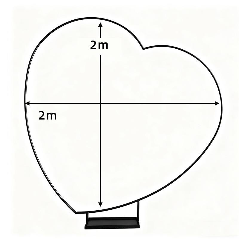 7.2FT Herzförmiger Hintergrundständer für Hochzeiten & Partys - Schmiedeeisen Ballonbogen