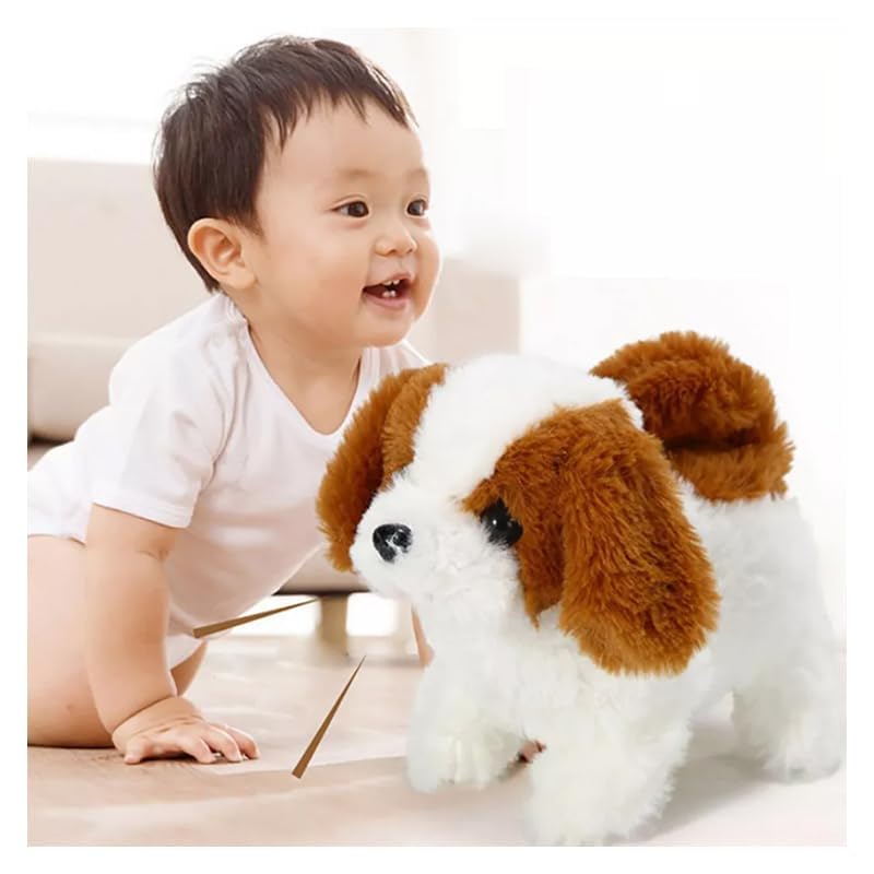 Cute Electric Stuffed Dog Toy with Sound and Squeak, a Great Gift for Kids, Birthdays, Halloween, Christmas, and New Years (Rabbit)
