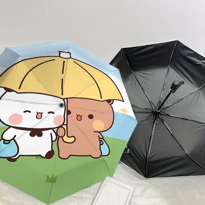 1PC Bear Umbrella Umbrella-8-Rib Reinforced Portable Folding Travel Suitable for All Seasons Outdoor Daily Use-H0323