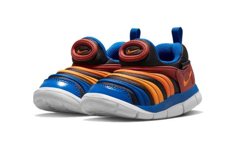 Nike Dynamo Free Comfortable Abrasion Resistant Low top Running Shoes Blue Orange Red Infant And Toddler 343938-200