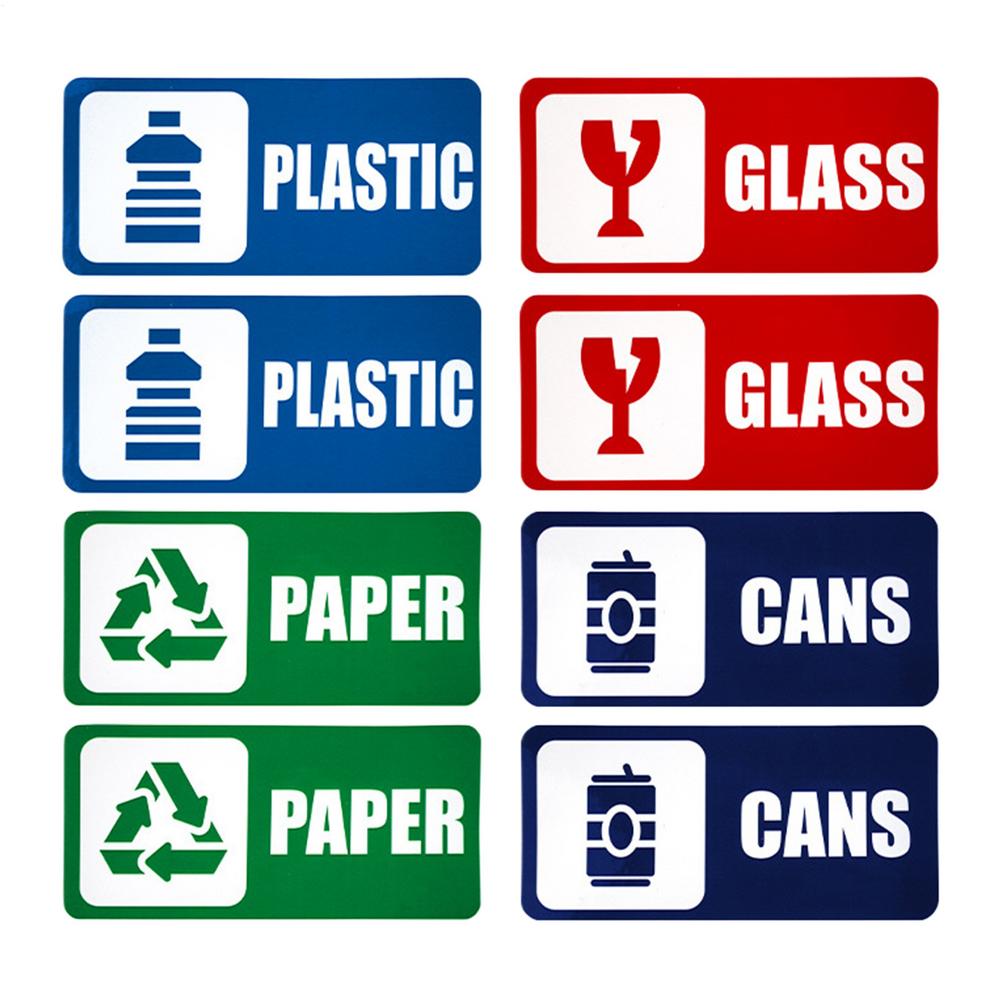

Recycle Stickers For Trash Bins 8 Piece Self-Adhesive Recycling Labels Trash Can Stickers For Home Office Apartment Hotel School