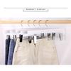 White Wooden Pants Hanger,5 Pack Durable Skirt Hangers with Adjustable Clips for Jeans Slacks Shorts,Heavy Duty Clip Hangers