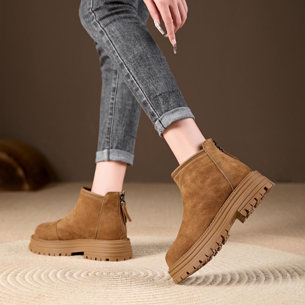 Bottes de Neige à Semelles Épaisses Hiver Chaudes pour Femmes Confort Pelucheux Cheville Tendance Simples Quotidiennes Chaussures pour Femmes Antidérapantes Bottes d'Hiver