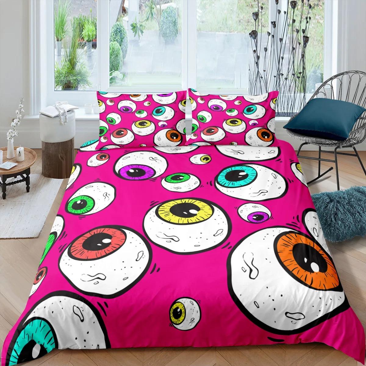 

Пододеяльник с рисунком глаз, размер комплекта, пододеяльник с полосками зебры и принтом голубых глаз для подростков и взрослых, комплект постельного белья с таинственным искусством EU Single 135x200cm