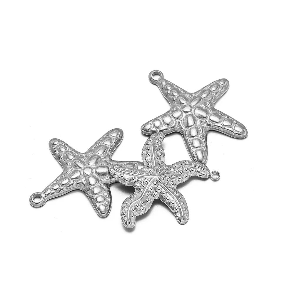 5 Stück Gold Seestern Muschel Anhänger für DIY Schmuck Zubehör Edelstahl Halsketten Anhänger Armbänder Zubehör Ohrringe Herstellung