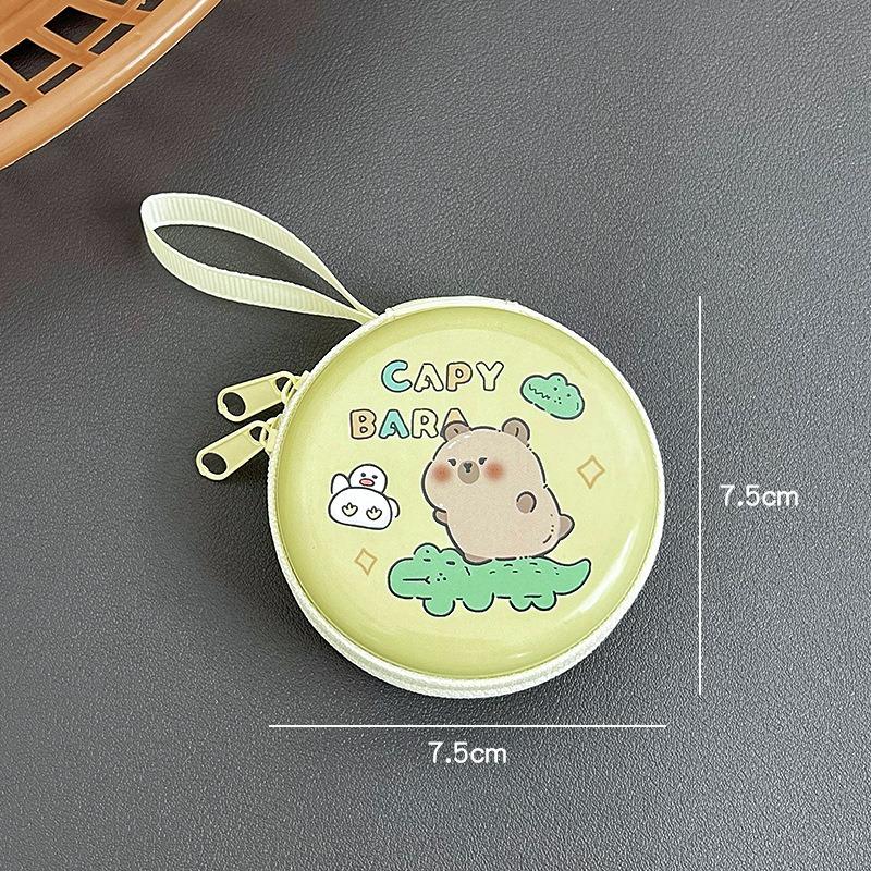 Niedliche Cartoon Reißverschluss Blechdose Geldbörse Capibala Mini Wechselgeldbeutel Tragbare Kopfhörertasche Niedliche Kinder Capybara Münzschlüsselbeutel