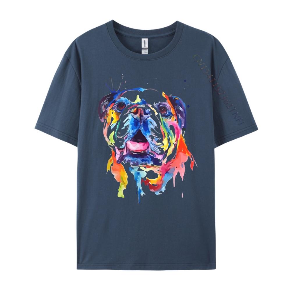 

English Bulldog Dog Owner Red And Black Graphic T Shirt Luxury Designer 4XL