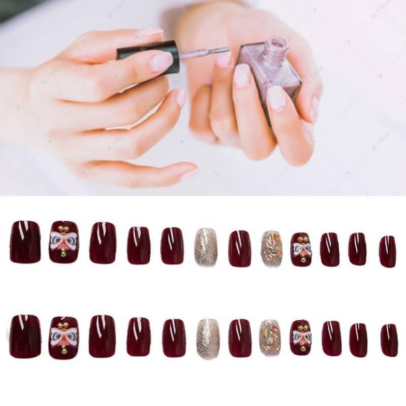 Wholesale Lion Dance Nail Art Gems Wearable Nail Stickers Jp101 Iron Bangs Sparkling Sweet Style Cartoon