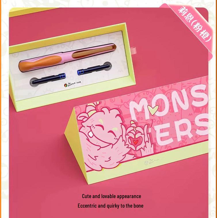 

Picasso Little Monster Beginner Fountain Pen for Grades 3-4 with Gift Box & Ink Cartridge