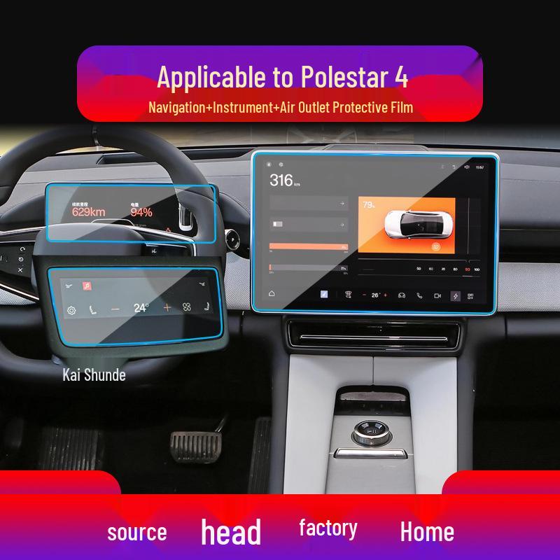 Polestar 1 & 2 Navigation Screen Protector Film & Center Console Sticker