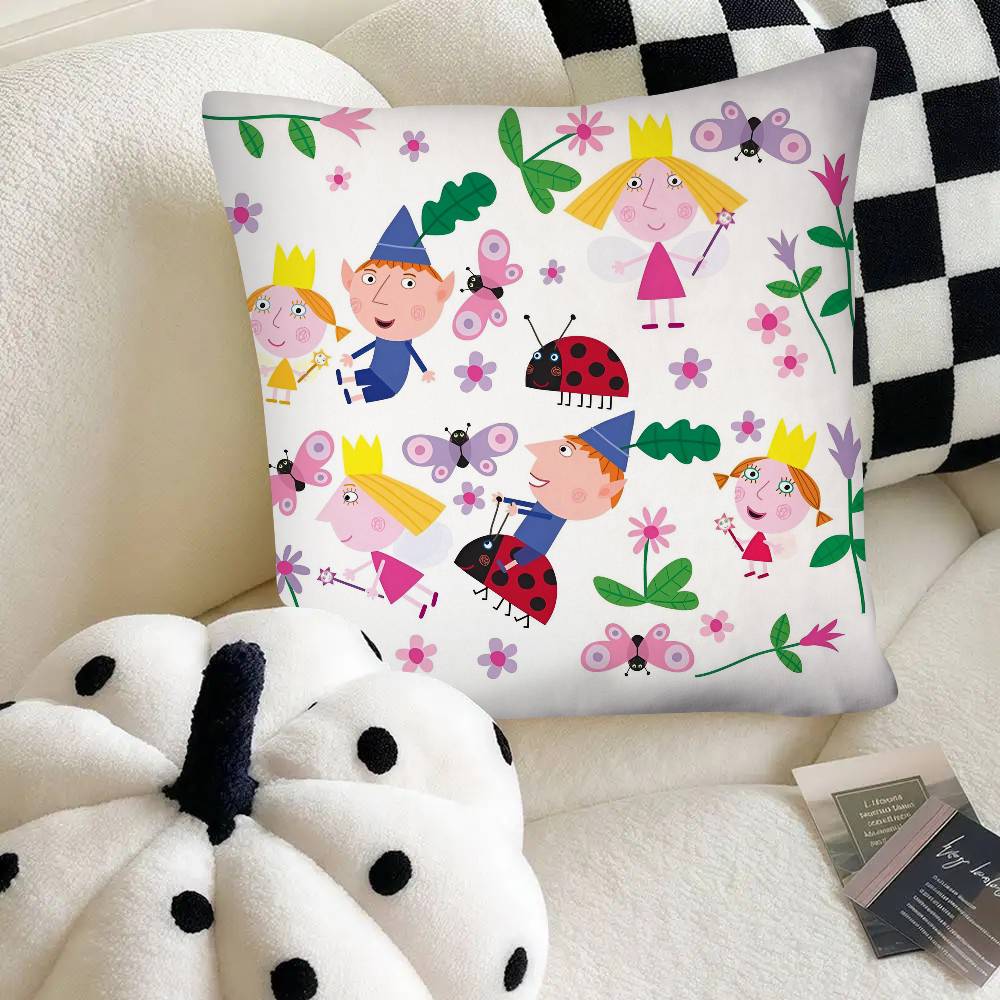 Housse de coussin Ben Hollys Little Kingdom Housse de coussin carrée tendance Housse de coussin de chambre Canapé Pièce Décoration Ins Loisirs