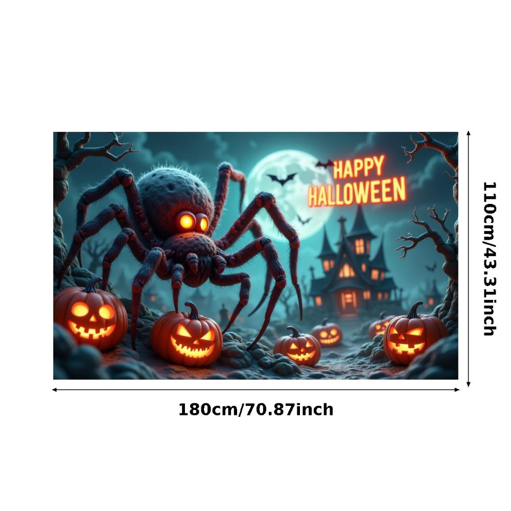 Halloween Banner Haunted Effect Halloween Party Banner Pumpkin Backdrop Pumpkin Illustration Night Theme Banner For Haunted