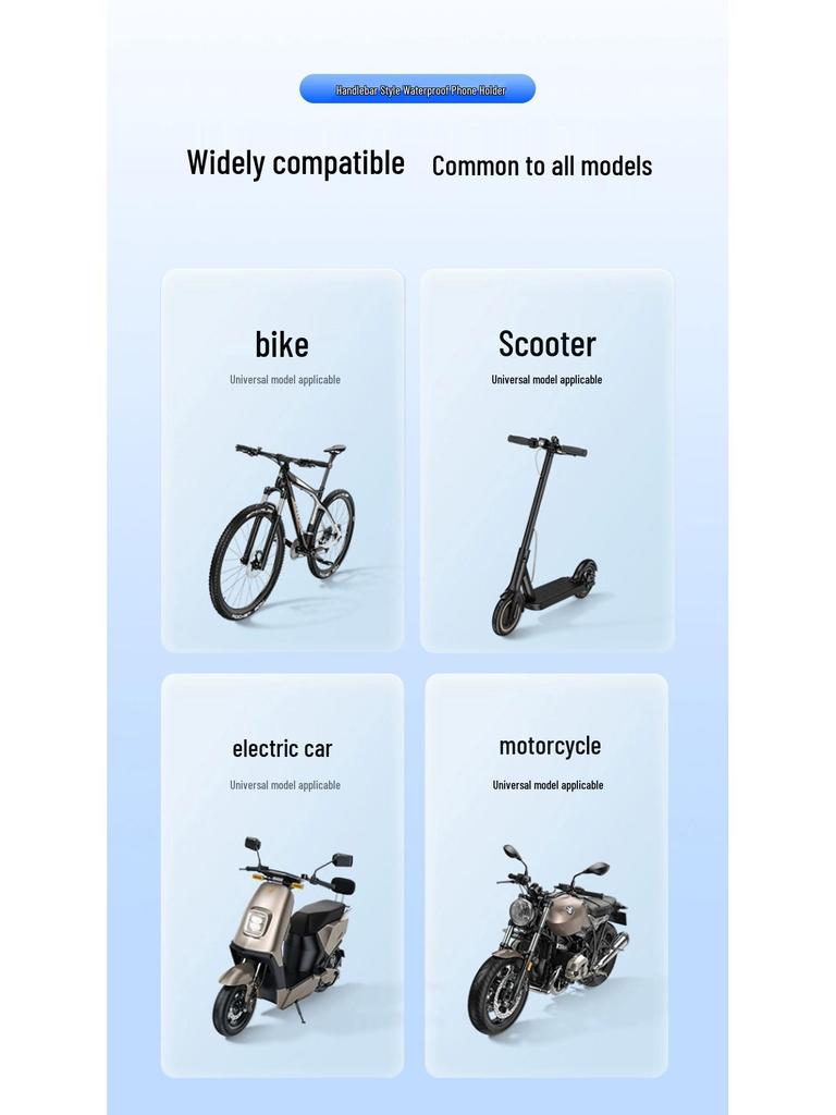 Waterproof & Drop-proof Rotating Phone Holder for Electric Vehicles, Motorcycles, & Bicycles