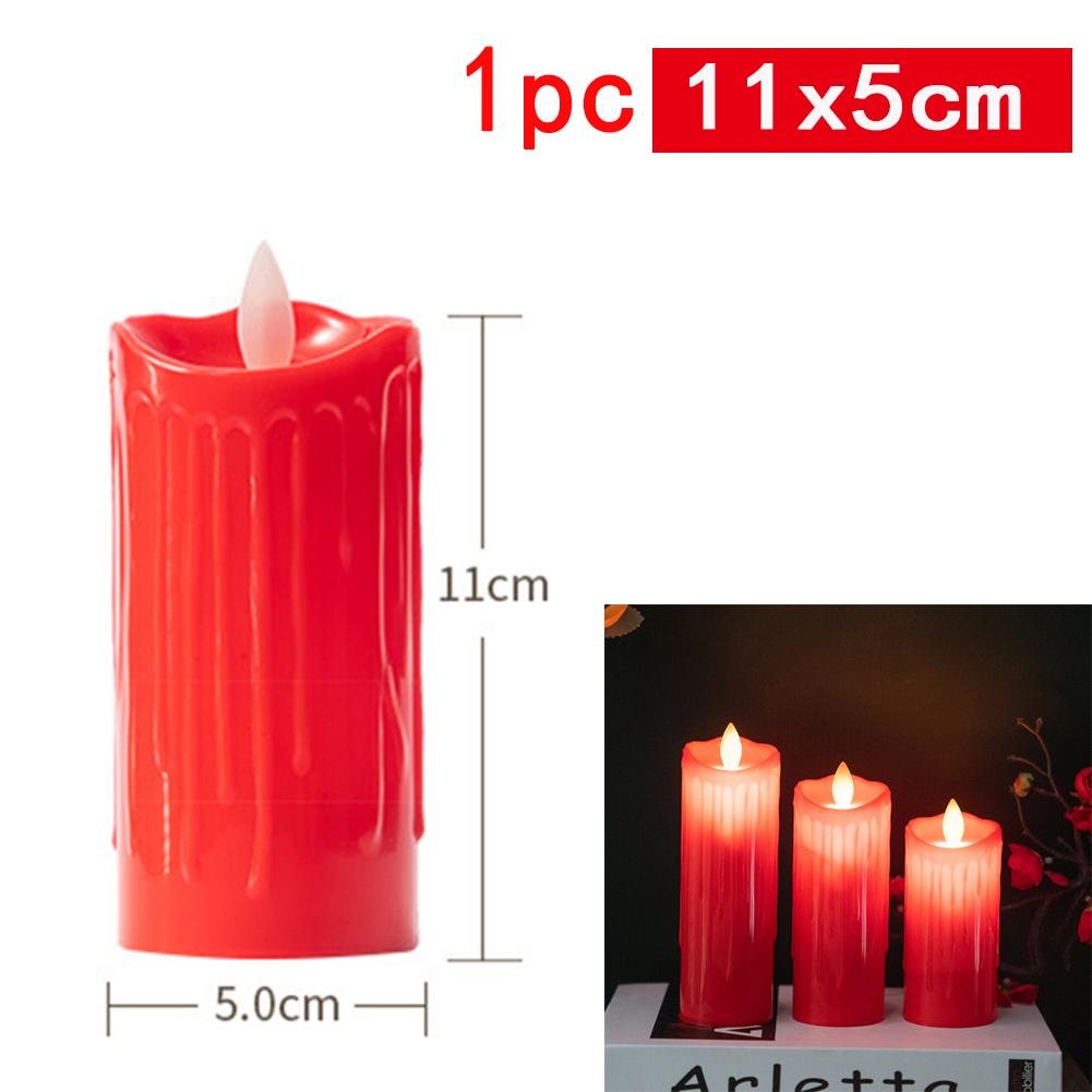 Rote, flammenlose LED-Kerzen mit Schwenkfunktion, batteriebetrieben, elektronische LED-Lampe, Halloween-Dekoration