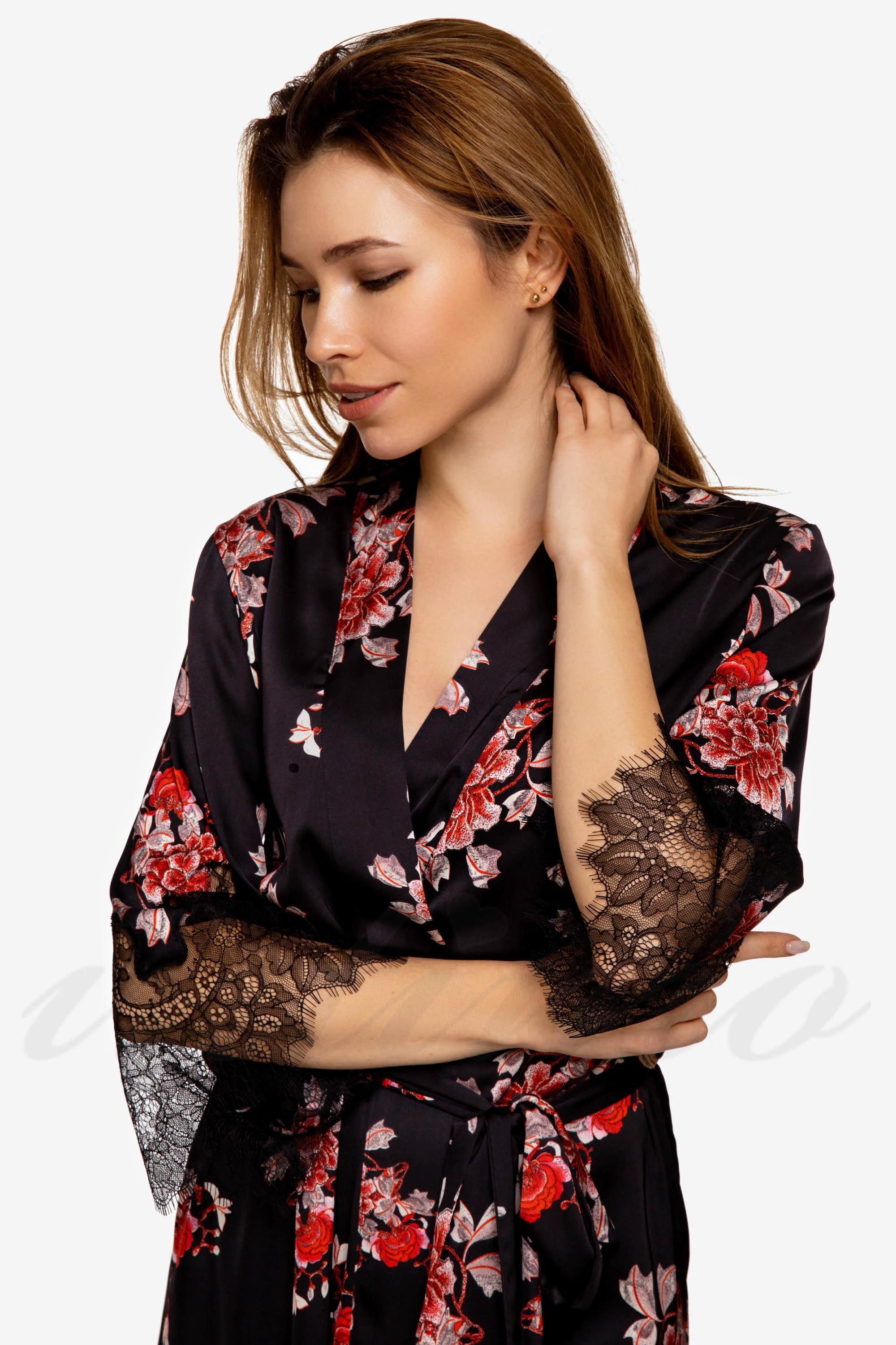 

комплект: халат і сорочка German Volf (75395) 40(XS) прозорий колір чорний