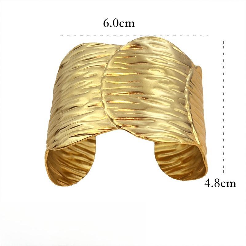 European and American Open Bracelet Irregular Smooth Surface Women's Light Luxury High-end Bracelet Jewelry